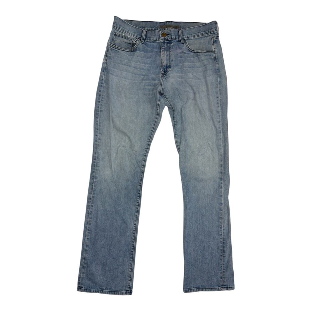 Lucchese Mens 34x33 Bootmaker Light Wash Jeans Faded Distressed
